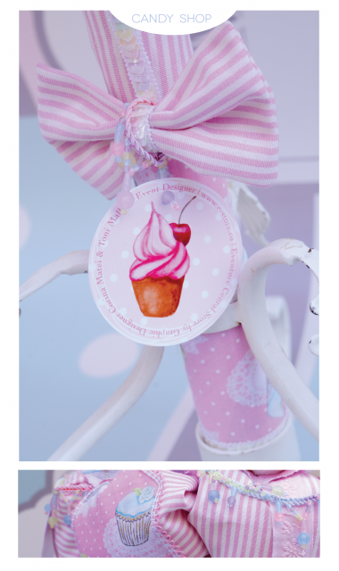 Lumanare de botez pentru fetite cu acadele si dulciuri, 65x4cm, Candy Shop  2